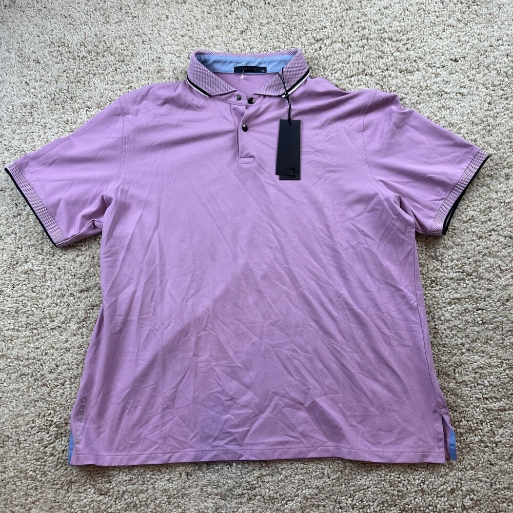 Greyson Tennis Golf Cherokee  XL Polo Shirt Mauve Mist Pima Cotton Stretch Blend